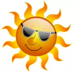 夏笑顔太陽ベクトル描画