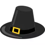 הכובע של פילגרים עם פס שחור בתמונה וקטורית