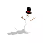 Muñeco de nieve con imagen vectorial sombrero