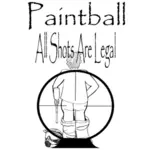 Paintball funny sign vector graphics