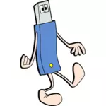 Illustrazione vettoriale del walking stick USB