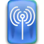 Vector de pegatina rectangular wi-fi señal dibujo