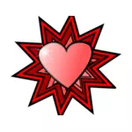 Láska srdce s jiskrou vektorový obrázek
