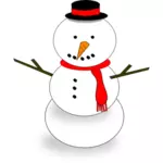 Boneco de neve com cachecol vermelho