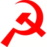 薄いハンマーと鎌のベクトル画像の共産主義の記号