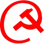 Email symbol with hammer and sickle