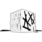 Vector afbeelding van kubus huis