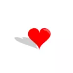 בתמונה וקטורית מבריק של הלב עם צל