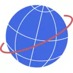 地球仪的飞行路径向量插图