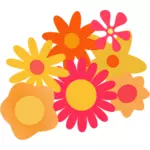 Vektor illustration av olika blommor kluster