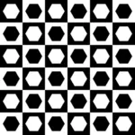 Hexagons in chessboard