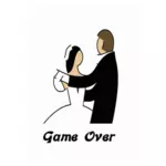 Jogo de casamento sobre ilustração vetorial