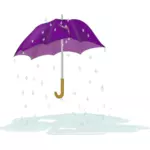 Vector drawing of tattered and torn umbrella