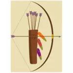 Vector clip art of wooden bow set