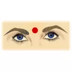 Intialainen nainen silmät vektori kuva