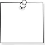 Blank note with thumbtack vector clip art