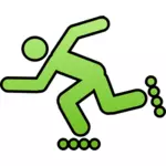 ناقلات مقطع الفن من pictogram ل rollerblading الرجل