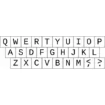 部分的なキーボードのベクトル画像
