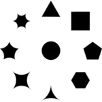 Selectie van 9 geometrische vormen vector tekening