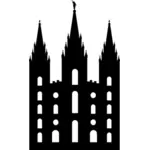 Salt Lake Temple large silhouette vector image