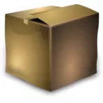 Vector afbeelding van gebruikte bruin kartonnen doos