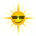 クールな幸せな太陽ベクトル画像