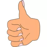 Vector illustration of thumbs up old lady hand