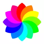 איור וקטורי פרח כותרת 12 צבעוני