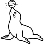 Vector illustration of circus seal