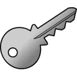 Wektor clipart klucza szary cieniowany drzwi metalowe