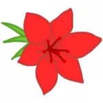 Obraz w pełnym rozkwicie czerwony kwiat