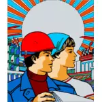 Image vectorielle affiche soviétique