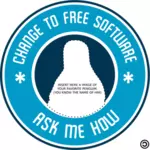 Free software badge vector image