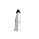 Black and white vector clip art of a lighthouse