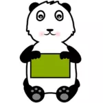 Panda con un cartel clip arte vectorial