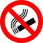 Vektorgrafikk av skrå krysset sigarett røyking forbudt skilt