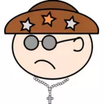 Vector image of cartoon character man with cross necklace