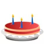 Pastel de cumpleaños con velas azules