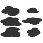 Nubes grises establecer imagen vectorial