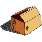 Kartonnen doos freehand vector tekening