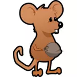 Vector graphics of brown cartoon mouse