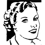 Gambar vektor stamp wajah gadis