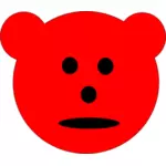 Merah beruang emoticon vektor Menggambar
