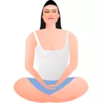 Vector clip art of lady in meditation