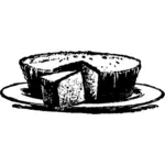 Cake black and white vector drawing