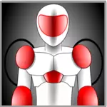 rote und graue Roboter-Avatar-Vektor-illustration