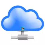 बादल कंप्यूटिंग के आइकन वेक्टर छवि को सुरक्षित