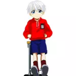 Manga school boy vector image