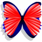 Blauwe en roze vlinder vector tekening