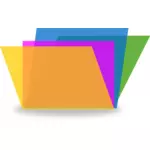 Vector afbeelding van kleurrijke computer mappictogram